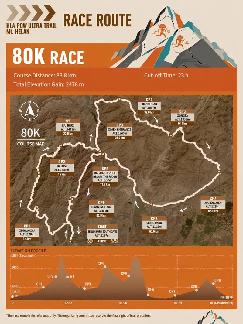 80km route map