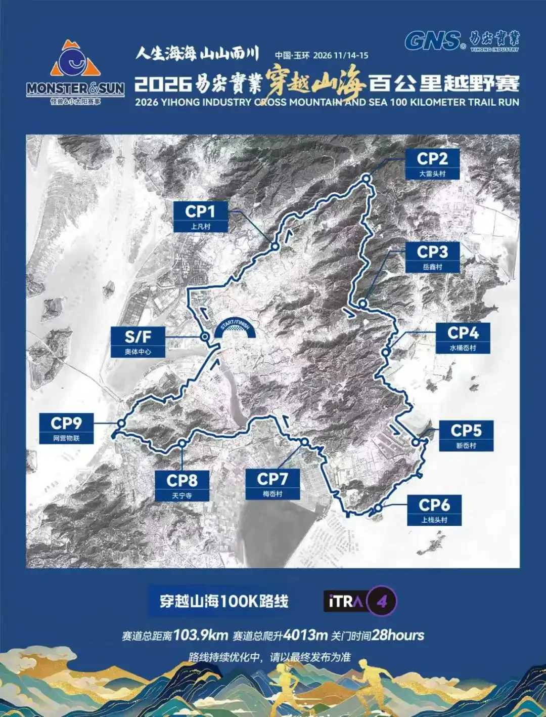 100km route map